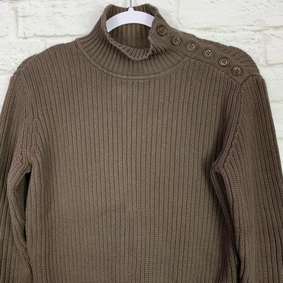 J. Jill Ribbed Knit Button Neck Cotton Sweater S - Picture 2 of 7
